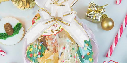 Pull Bows for Gift Wrapping, 15 PCS Large Gift Bow Bulk for Presents Package, Gift Baskets, Christmas, Wedding, and Party Decor (White with Tulle & Gold line, 6 inches)