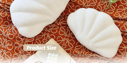 Ivory Seashell Throw Pillows, Shell Shaped Throw Pillows, 13 Inch Soft Home Decorative Pillow Plush Cushion for Bed Couch Living Sofa Room Decor Accent Throw Pillow