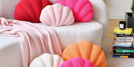 Ivory Seashell Throw Pillows, Shell Shaped Throw Pillows, 13 Inch Soft Home Decorative Pillow Plush Cushion for Bed Couch Living Sofa Room Decor Accent Throw Pillow