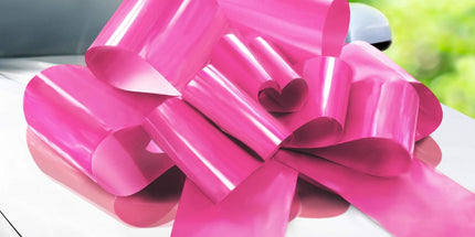 - Big Car Bow - Pink, 30 Inch - Giant Car Bow w/ 2 Gold Accessory Bows for Birthday, Christmas, Wedding Reception, Surprise Party - Large Gift Wrapping for Huge Present