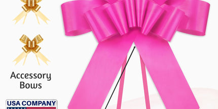 - Big Car Bow - Pink, 30 Inch - Giant Car Bow w/ 2 Gold Accessory Bows for Birthday, Christmas, Wedding Reception, Surprise Party - Large Gift Wrapping for Huge Present