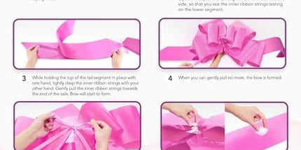 - Big Car Bow - Pink, 30 Inch - Giant Car Bow w/ 2 Gold Accessory Bows for Birthday, Christmas, Wedding Reception, Surprise Party - Large Gift Wrapping for Huge Present