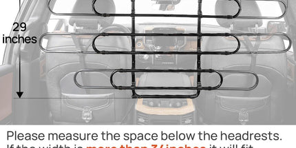Dog Car Barrier, Pet Barrier Follow the Seat Movement 34"- 58" Width Adjustable SUV Dog Barrier for Back Seat, Vehicle Gate Heavy Duty, Ideal for Sedans SUVs Trucks MPVs Tyack eCommerce Solutions