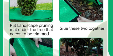 2 Set Landscape Pruning Tarp 78.7"x78.7" Waterproof Bush Trimming with Hole Shrub Catcher Four Corner Buckles for Leaf Collection Garden Tree Accessories