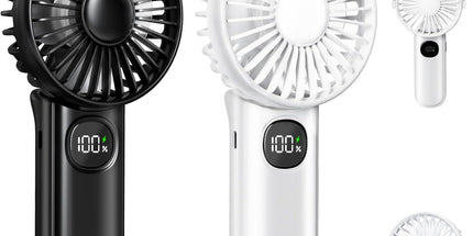 [Mini Portable Handheld Fan 2 Pack] 5 Adjustable Speeds Personal Fan with Lanyard,180° Foldable Small Hand Fans for Makeup, Home, Office, Travel and Outdoor Activities