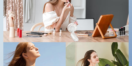 [Mini Portable Handheld Fan 2 Pack] 5 Adjustable Speeds Personal Fan with Lanyard,180° Foldable Small Hand Fans for Makeup, Home, Office, Travel and Outdoor Activities