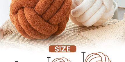 Decorative Throw Knot Pillow Ball for Home Chair Sofa Couch Bed Aesthetic Round Decor Pillows Lambswool Knotted Pillow Cushion (Ivory White, 11 inches)