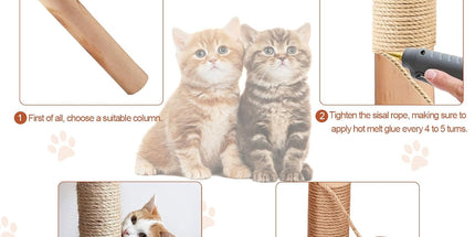 50M Sisal Rope for Cat Scratchers, Cat Scratching Sisal Rope 6mm Natural Jute Hemp Rope, Ideal for Replace Scratching Post, Repair Cat Tree, DIY Projects