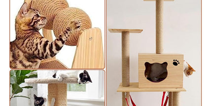 50M Sisal Rope for Cat Scratchers, Cat Scratching Sisal Rope 6mm Natural Jute Hemp Rope, Ideal for Replace Scratching Post, Repair Cat Tree, DIY Projects