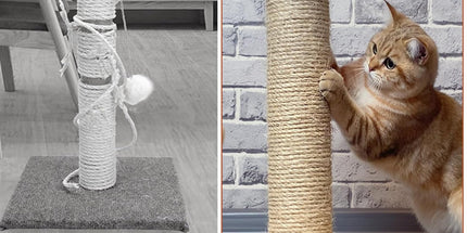 50M Sisal Rope for Cat Scratchers, Cat Scratching Sisal Rope 6mm Natural Jute Hemp Rope, Ideal for Replace Scratching Post, Repair Cat Tree, DIY Projects