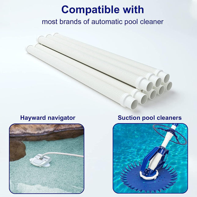Vacuum Hose/Replacement Pool Hose -1.5” 8 Hoses for Pool,Spa White -