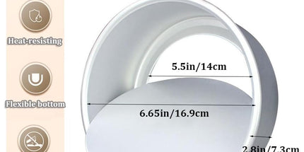 2-Pack 6-Inch Cake Pans Non-Stick Deep Aluminium Round Cake Pans with Removable Bottom for Baking - Baking - Weddings - Birthdays - Christmas Celebrations