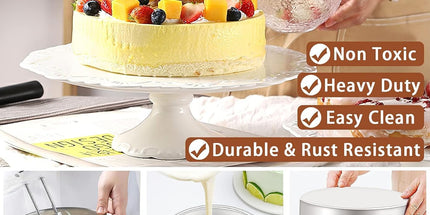 2-Pack 6-Inch Cake Pans Non-Stick Deep Aluminium Round Cake Pans with Removable Bottom for Baking - Baking - Weddings - Birthdays - Christmas Celebrations
