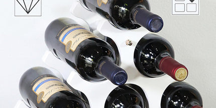 Countertop wooden wine rack - Compact and small wine rack - Tabletop wine organizer for 6 bottles of wine - Space-saving bar organizer for home