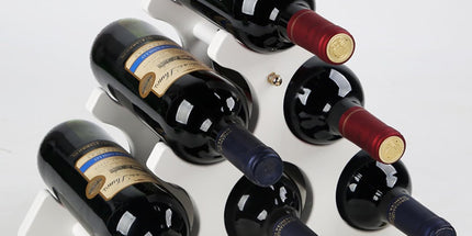 Countertop wooden wine rack - Compact and small wine rack - Tabletop wine organizer for 6 bottles of wine - Space-saving bar organizer for home