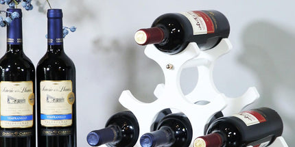 Countertop wooden wine rack - Compact and small wine rack - Tabletop wine organizer for 6 bottles of wine - Space-saving bar organizer for home