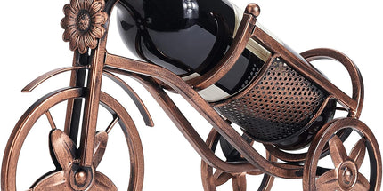Desk wine rack - Bicycle-shaped wine rack for one bottle - Freestanding table wine rack and bottle holder - Wine gifts, home and bar decorations, and crafts