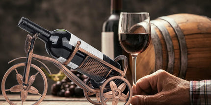 Desk wine rack - Bicycle-shaped wine rack for one bottle - Freestanding table wine rack and bottle holder - Wine gifts, home and bar decorations, and crafts