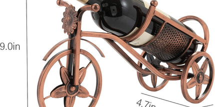 Desk wine rack - Bicycle-shaped wine rack for one bottle - Freestanding table wine rack and bottle holder - Wine gifts, home and bar decorations, and crafts
