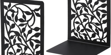 1 Pair Metal Bookends or Shelves, Tree Book Ends Decorative Bookends or Heavy Books, Book Holder or Shel, Black Unique Book Stoppers, Book Holders or Shelves Home Oice School-Right Angle
