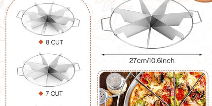3 Pieces 8-cut, 7-cut and 6-cut Pie Cutter 10.6 Inches Diameter Stainless Steel Pie Slicer Rust Proof Cake Divider with Side Handle Pie Cutter Press for Commercial Home