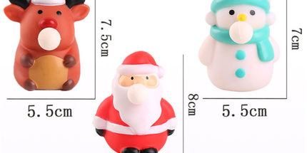Squeeze Bubble Pop Stress Relief Toy 12-Pack Box Set - Cartoon Squishy Figure for Anxiety Relief - Santa + Snowman + Reindeer (4 Each) - Christmas Gift Set