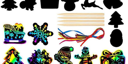 Rainbow Scratch Art Kit Christmas Scratch Off Cards Paper Set