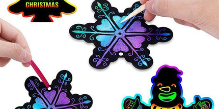 Rainbow Scratch Art Kit Christmas Scratch Off Cards Paper Set