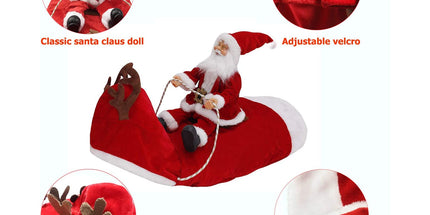 Santa Dog Costume Christmas Pet Clothes Santa Claus Riding Pet Costumes Party Dressing Up Dogs Cats Outfit For Small Medium Dogs Cats