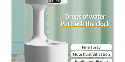 Anti-gravity water droplet backflow humidifier aromatherapy machine large-capacity mist essential oil office bedroom home sprayer white