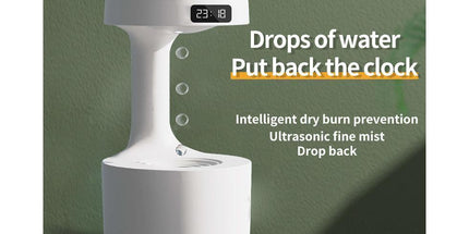 Anti-gravity water droplet backflow humidifier aromatherapy machine large-capacity mist essential oil office bedroom home sprayer white