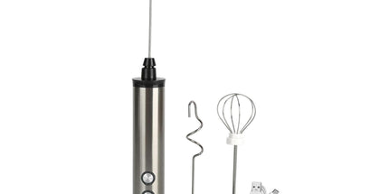Stainless Steel Milk Frother, USB Charging, Handheld Electric Egg Beater for Home Kitchen