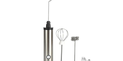 Stainless Steel Milk Frother, USB Charging, Handheld Electric Egg Beater for Home Kitchen