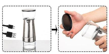 Electric Coffee Grinder - USB Rechargeable Portable Bean Mill for Home Use