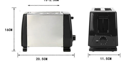 2-Slice Wide Slot Stainless Steel Toaster, Home Breakfast Machine