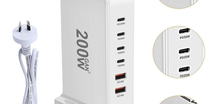 200W USB-C Desktop Charging Station for Home & Office