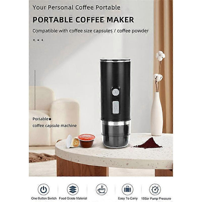 Portable Espresso Coffee Machine for Car & Home Capsule Electric Coffee Maker