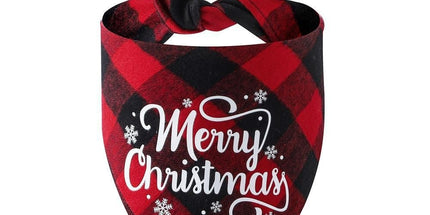 Christmas Pet Triangle Scarf Dog Bandana Pet Wearable Accessories Red Grid - Santa Claus