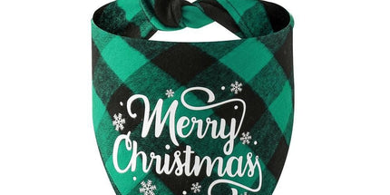 Christmas Pet Triangle Scarf Dog Bandana Pet Wearable Accessories Red Grid - Santa Claus