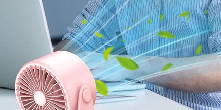 Quiet Table Fans Wall-Mounted Digital Display Rechargeable Fan for Home Office Kitchen Travel Camping Pink