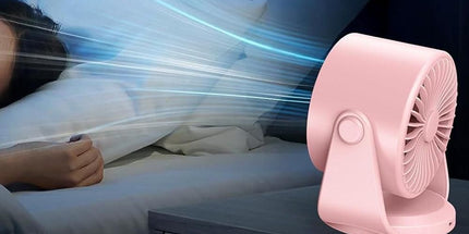 Quiet Table Fans Wall-Mounted Digital Display Rechargeable Fan for Home Office Kitchen Travel Camping Pink