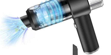 4-in-1 Handheld Car Vacuum Cleaner Portable Cordless Air Duster with LED Light for Car Home Office Black