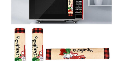 3Pcs Christmas Refrigerator Microwave Oven Door Handle Cover Sleeve Decoration
