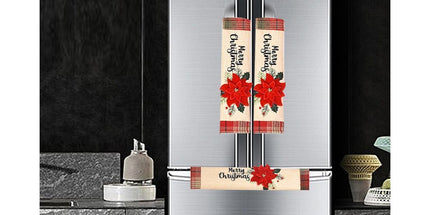 3Pcs Christmas Refrigerator Microwave Oven Door Handle Cover Sleeve Decoration
