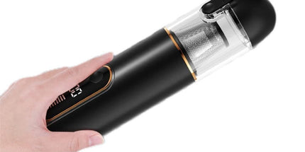 2-Mode Adjustable Cordless Handhtaeld Vacuum Cleaner Set Portable Digital Display Dust Cleaner for Car Home Black