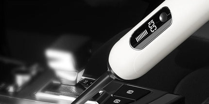 2-Mode Adjustable Cordless Handhtaeld Vacuum Cleaner Set Portable Digital Display Dust Cleaner for Car Home White