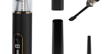 2-Mode Adjustable Cordless Handhtaeld Vacuum Cleaner Set Portable Digital Display Dust Cleaner for Car Home Grey