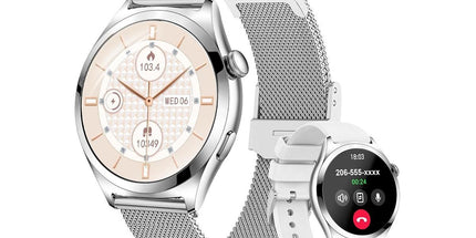 Smart Watch for Women Waterproof Smartwatch 100+ Sports Fitness Tracker-Silver