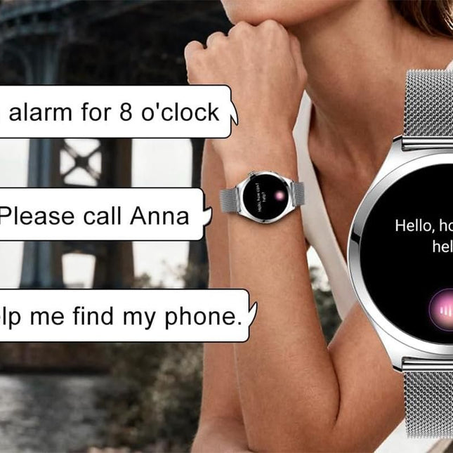 Smart Watch for Women Waterproof Smartwatch 100+ Sports Fitness Tracker-Silver