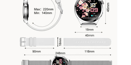 Smart Watch for Women Waterproof Smartwatch 100+ Sports Fitness Tracker-Silver